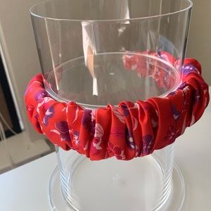 NWT Ann Taylor Red Floral Silk Headband